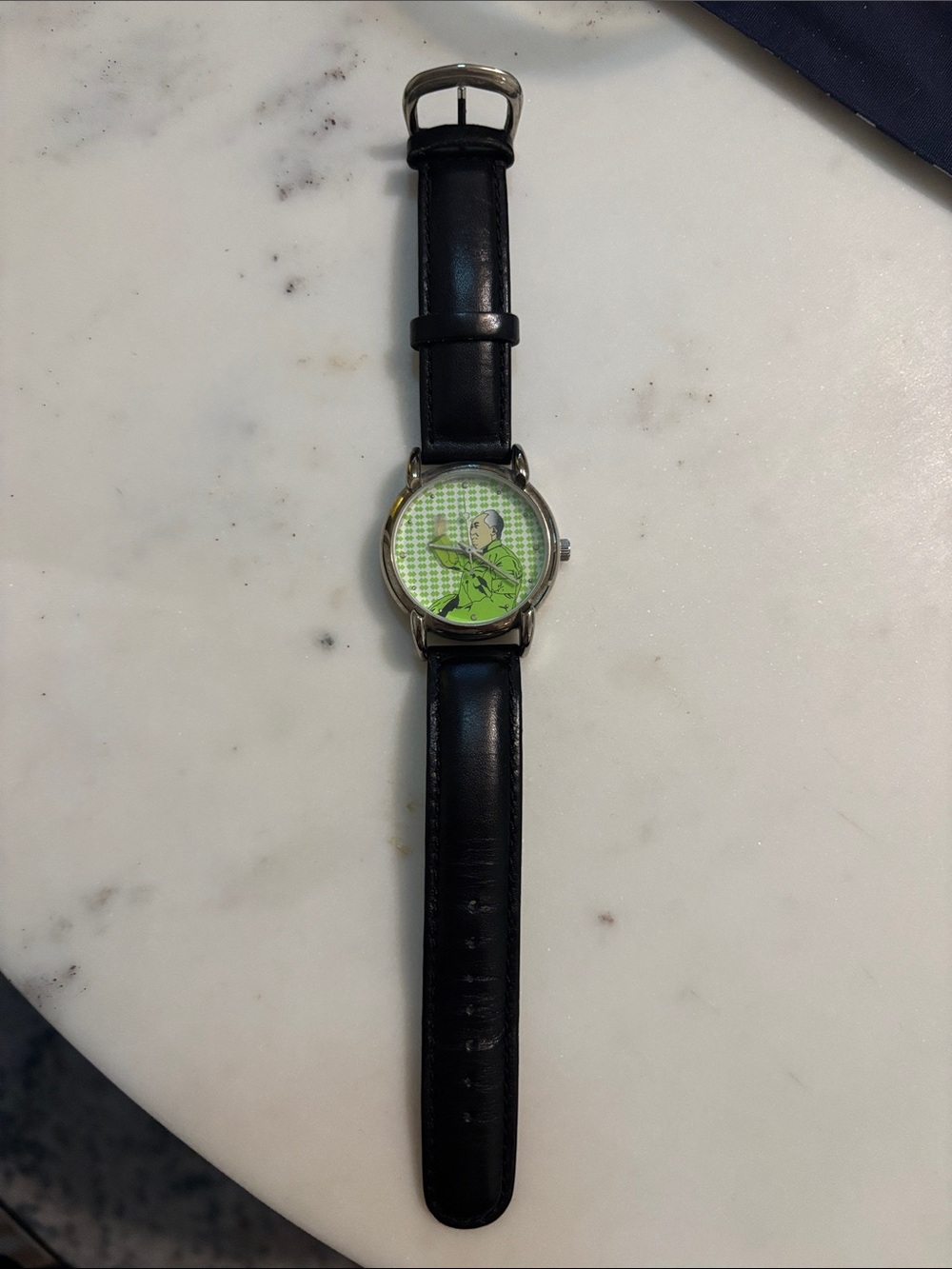 Shanghai Tang Waving Mao Watch green w/ black leather, RARE, with box and bag